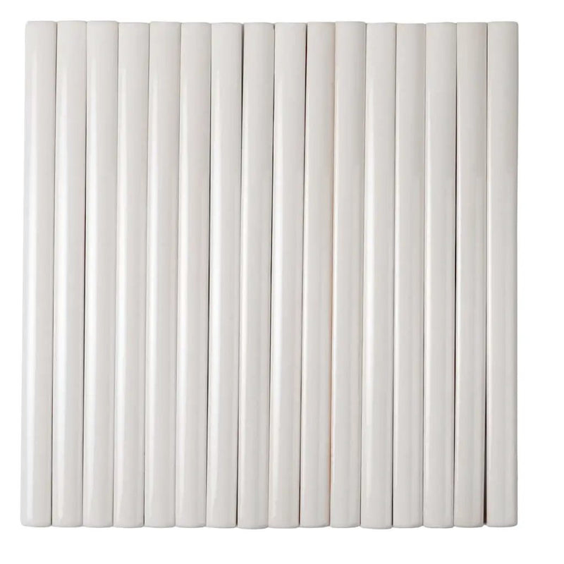 Ivory White 0.5x8 Glossy Ceramic Pencil Tile Trim (10 pack, 0.3 sq ft/case) by Apollo Tile