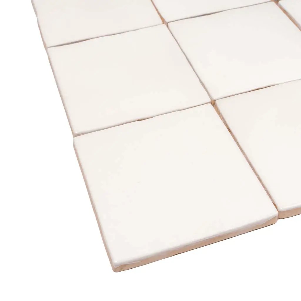 Ivory White 4x4 Glossy Square Ceramic Tile (60 pack, 6.46 sq ft/case) by Apollo Tile