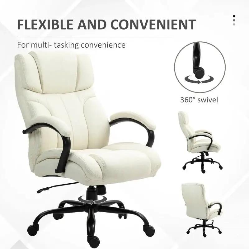 Cream White Big/Tall Adjustable Height Office Chair - 500 lbs. Weight Capacity by HomePacific