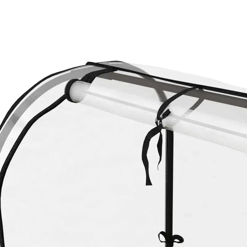 Cream Elevated Metal Raised Garden Bed w/ Greenhouse Cover by HomePacific