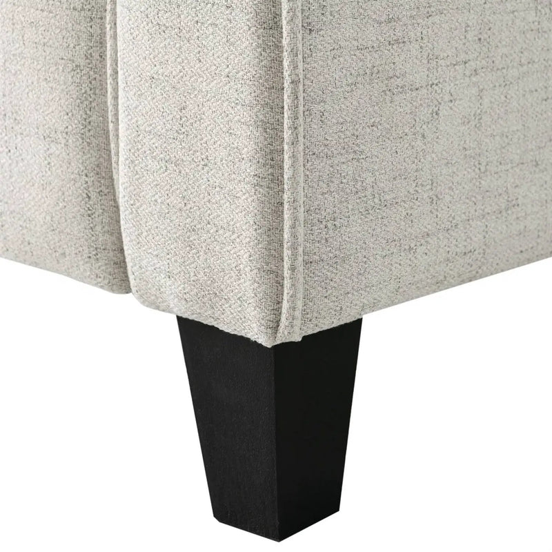 Modern Upholstered Loveseat Sofa in Cream Microfiber with Button Tufted Cushions by HomePacific