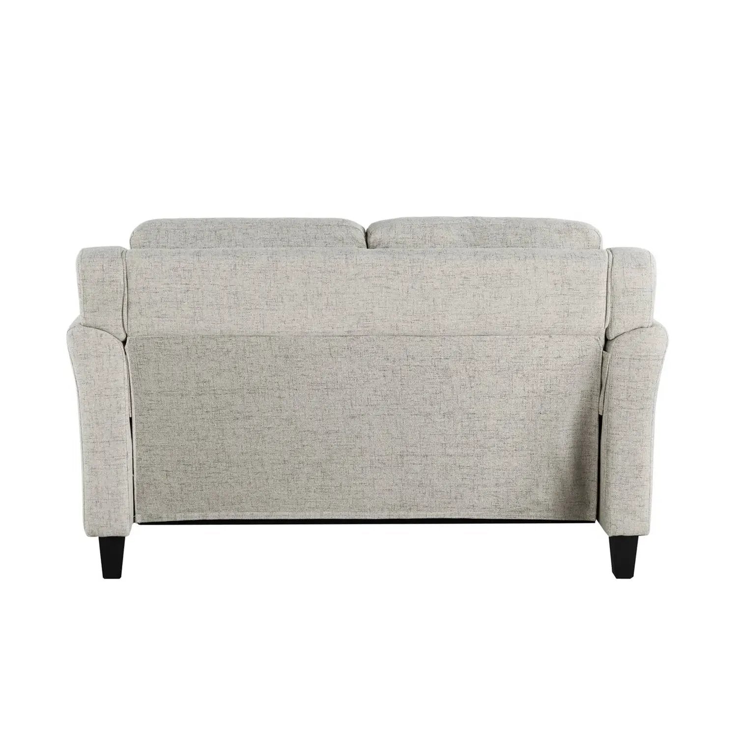 Modern Upholstered Loveseat Sofa in Cream Microfiber with Button Tufted Cushions by HomePacific