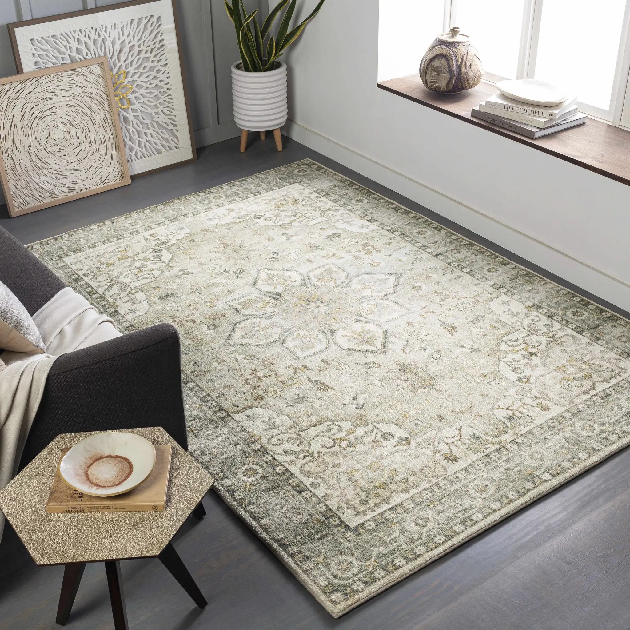 Crondall Sage Traditional Area Rug by Boutique Rugs