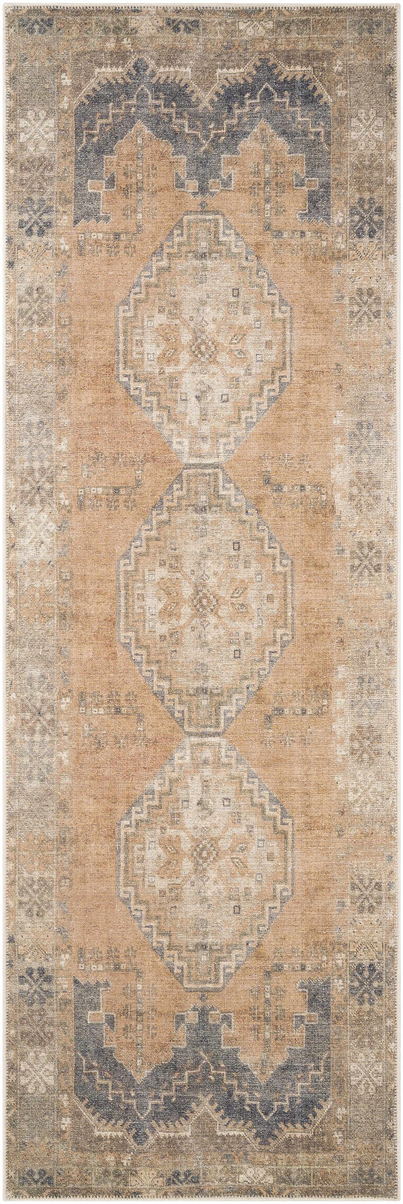 Carrabelle Peach Washable Area Rug - Clearance by Boutique Rugs