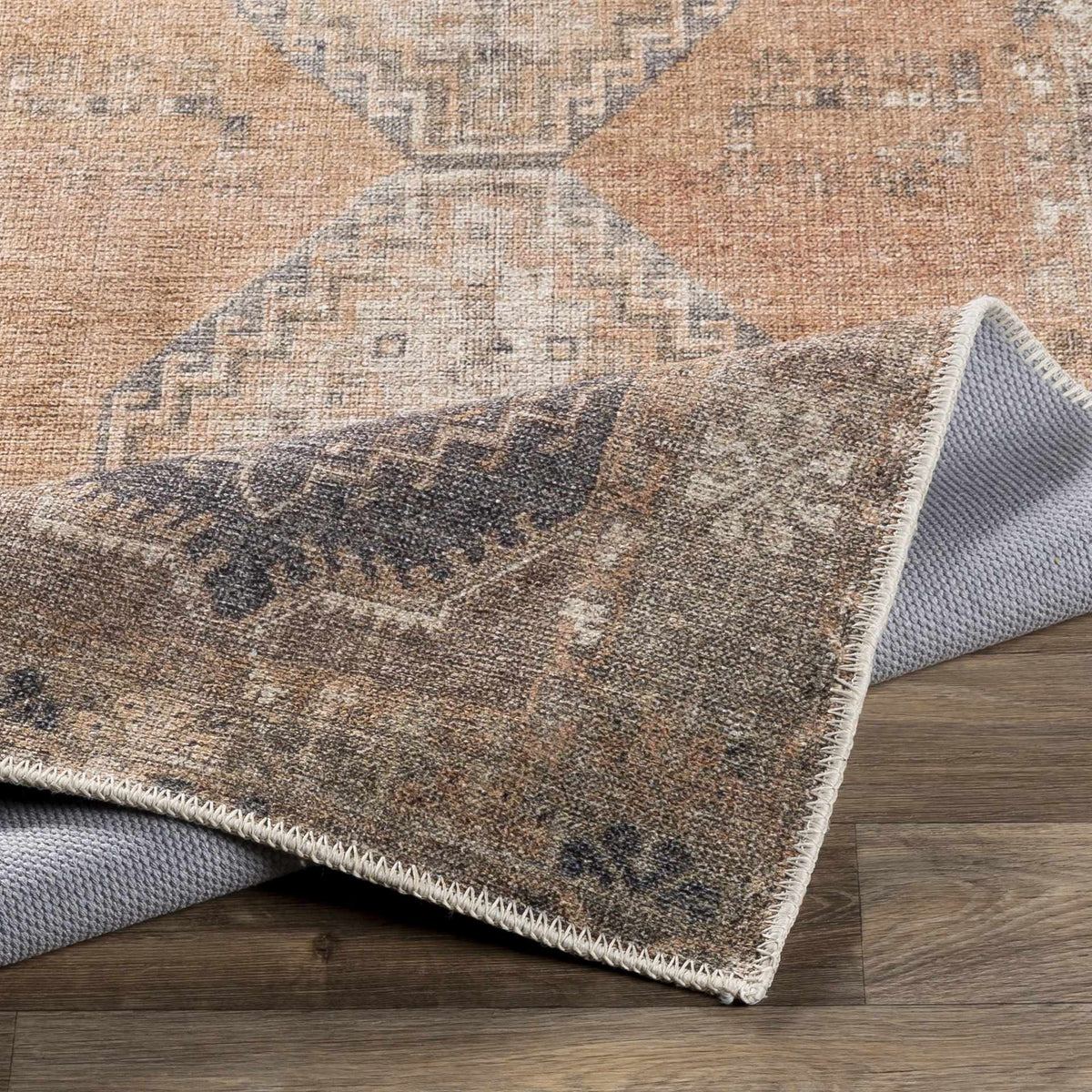 Carrabelle Peach Washable Area Rug - Clearance, photo 5 of 20