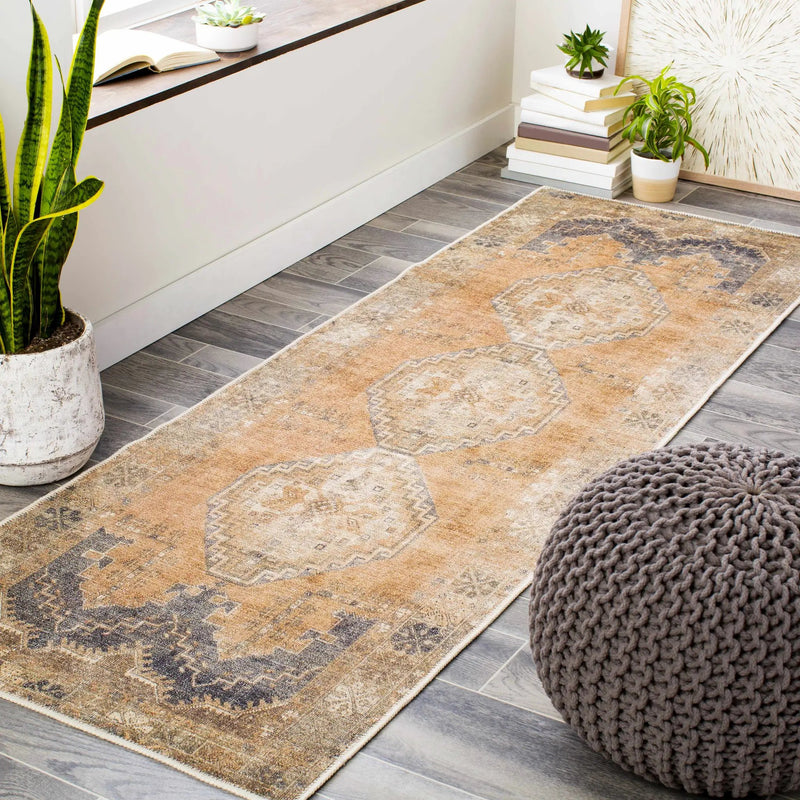 Carrabelle Peach Washable Area Rug - Clearance by Boutique Rugs