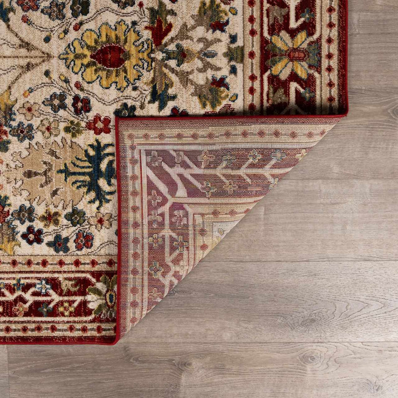 Neola White/Red Damask Area Rug by Boutique Rugs