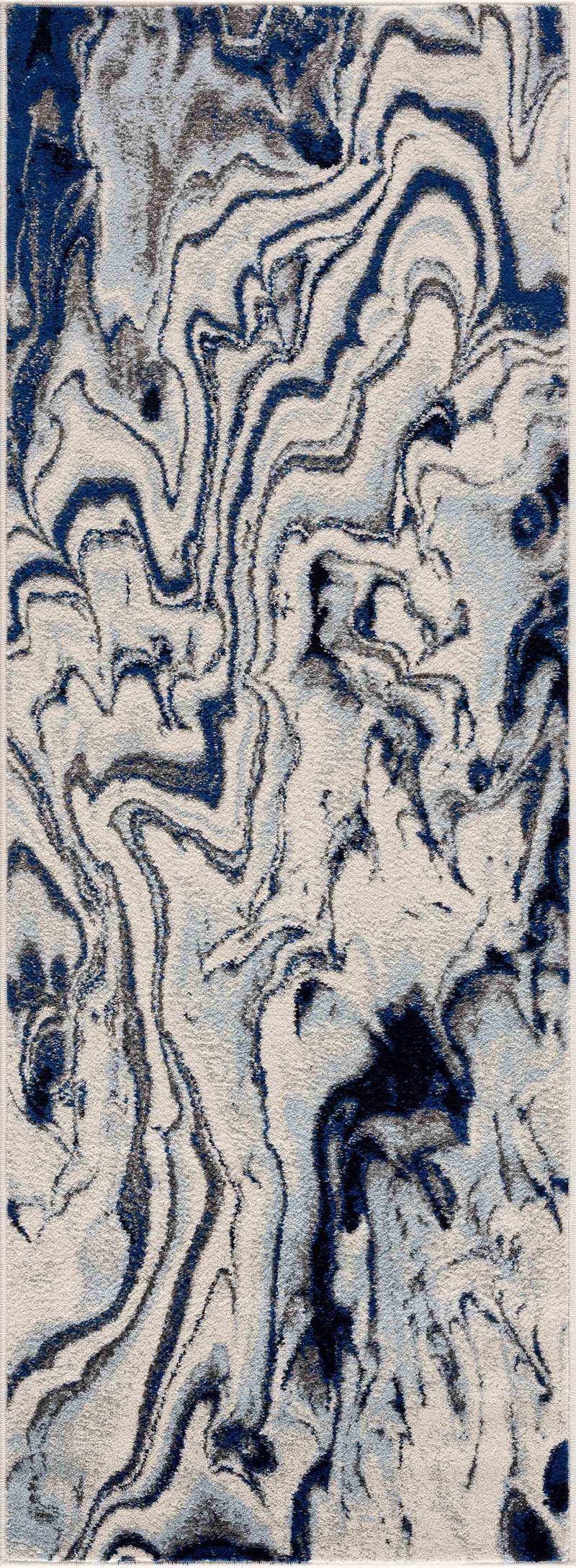 Glendon Cream Blue Marble Rug - Clearance by Boutique Rugs