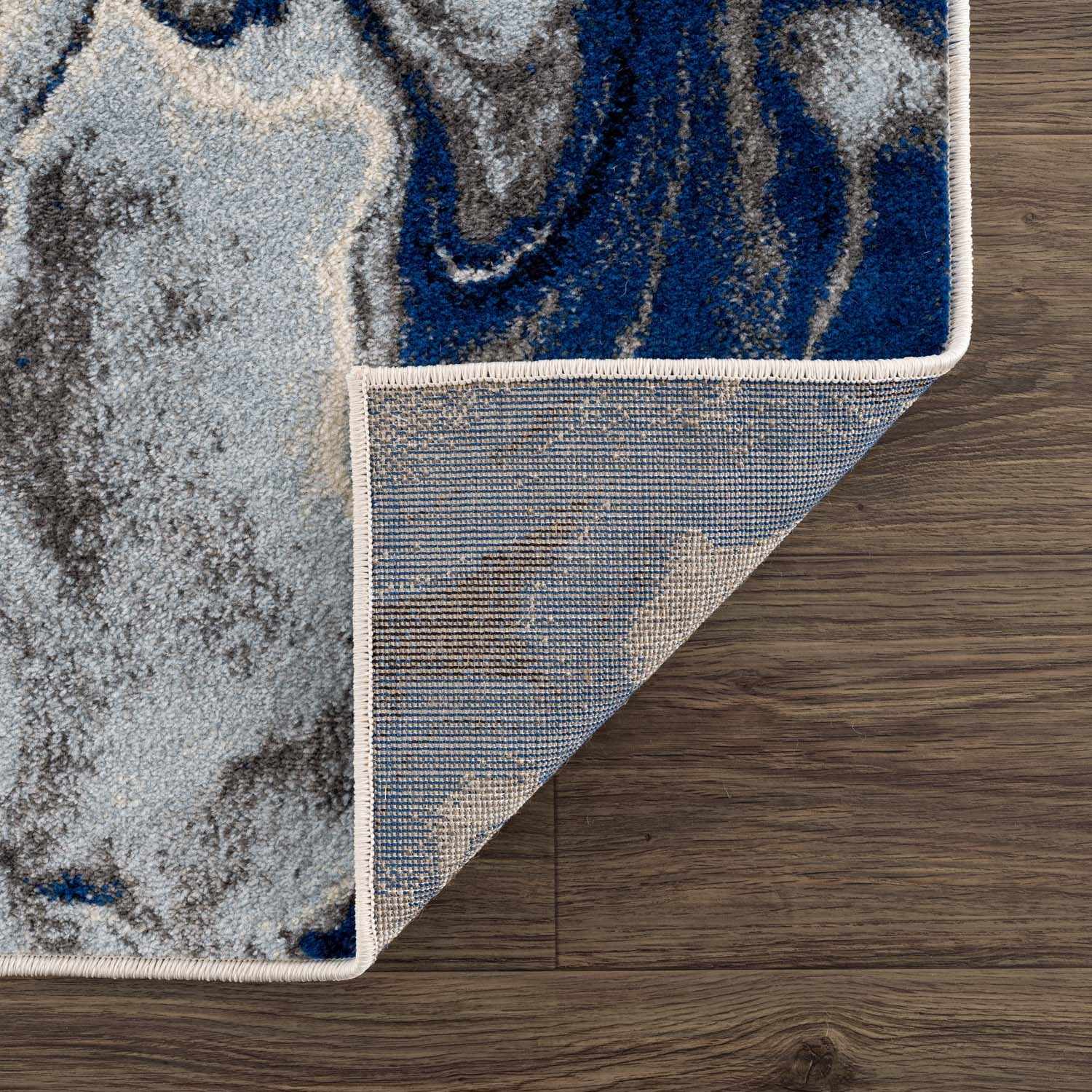 Glendon Cream Blue Marble Rug - Clearance by Boutique Rugs