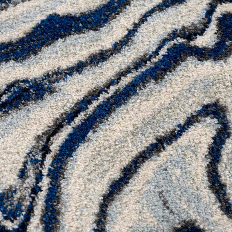 Glendon Cream Blue Marble Rug - Clearance by Boutique Rugs