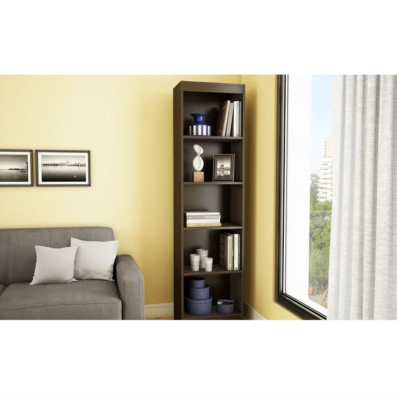 Chocolate Brown Wood Finish 71-inch Tall 5-Shelf Bookcase by HomePacific