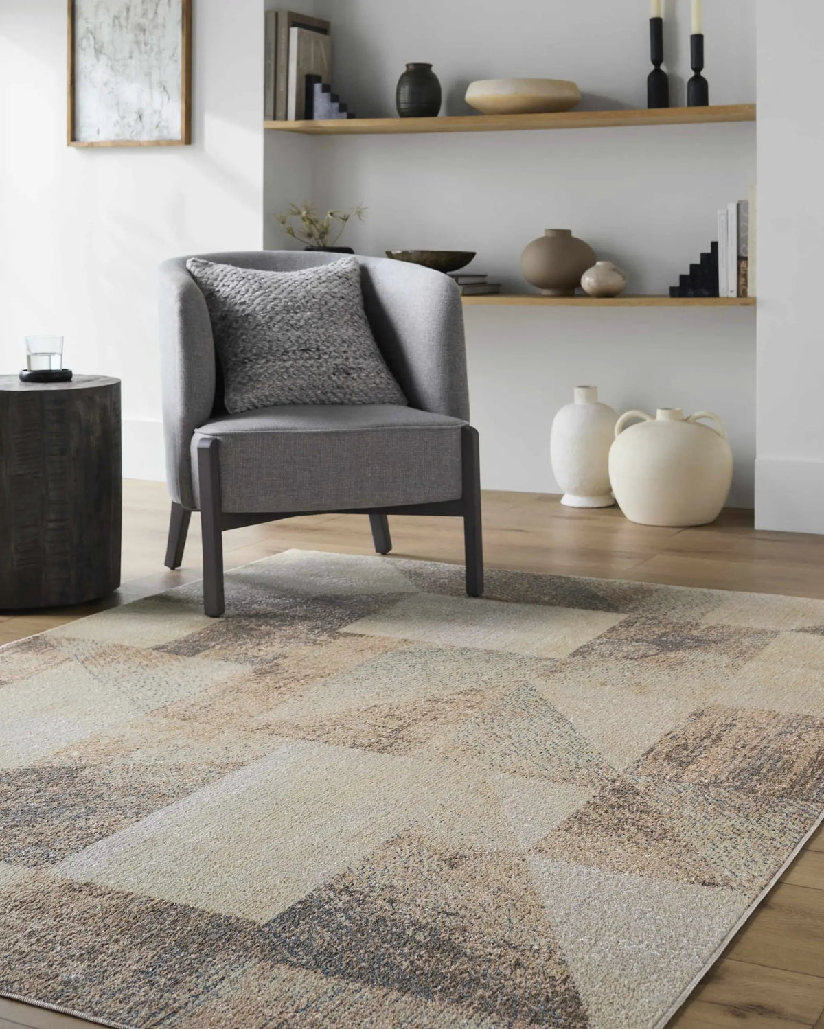 Chachi Washable Geometric Area Rug, installed in a room