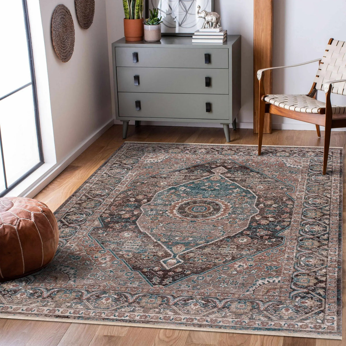 Baychester Brown Area Rug - Clearance, installed in a room