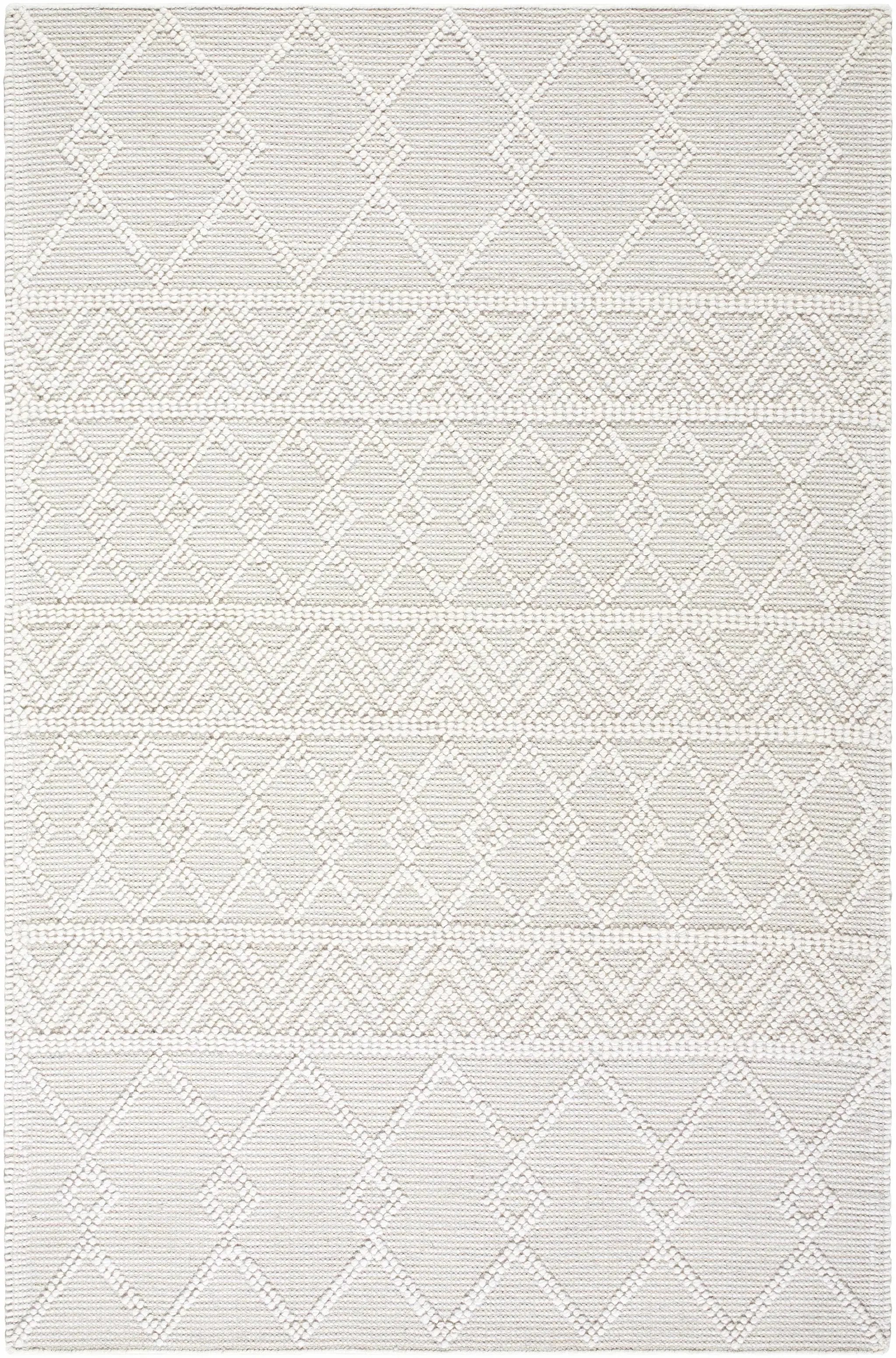 Caelum White Wool-Blend Rug by Boutique Rugs