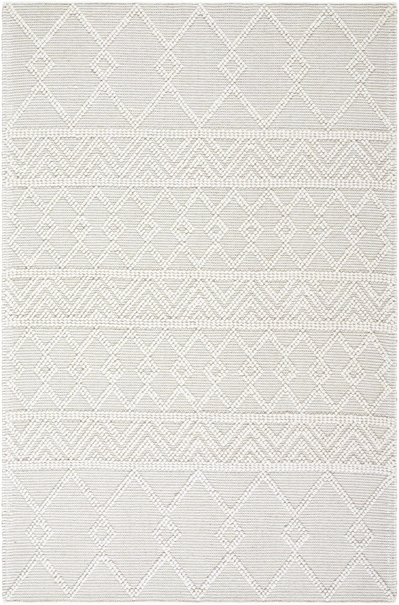 Caelum White Wool-Blend Rug by Boutique Rugs