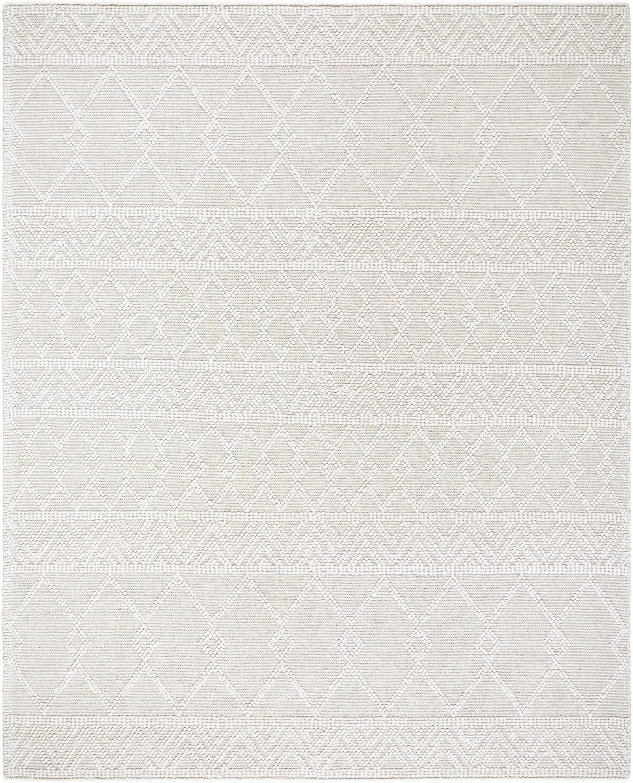 Caelum White Wool-Blend Rug by Boutique Rugs