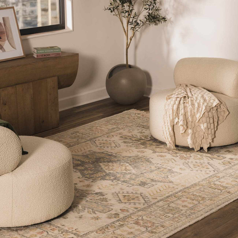 Chaela Ivory & Olive Area Rug by Boutique Rugs