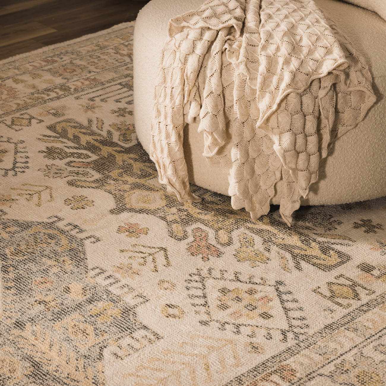Chaela Ivory & Olive Area Rug by Boutique Rugs