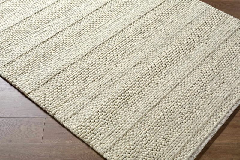 Clarke Beige Textured Wool Rug by Boutique Rugs