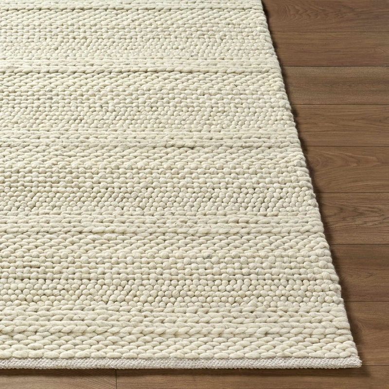 Clarke Beige Textured Wool Rug by Boutique Rugs