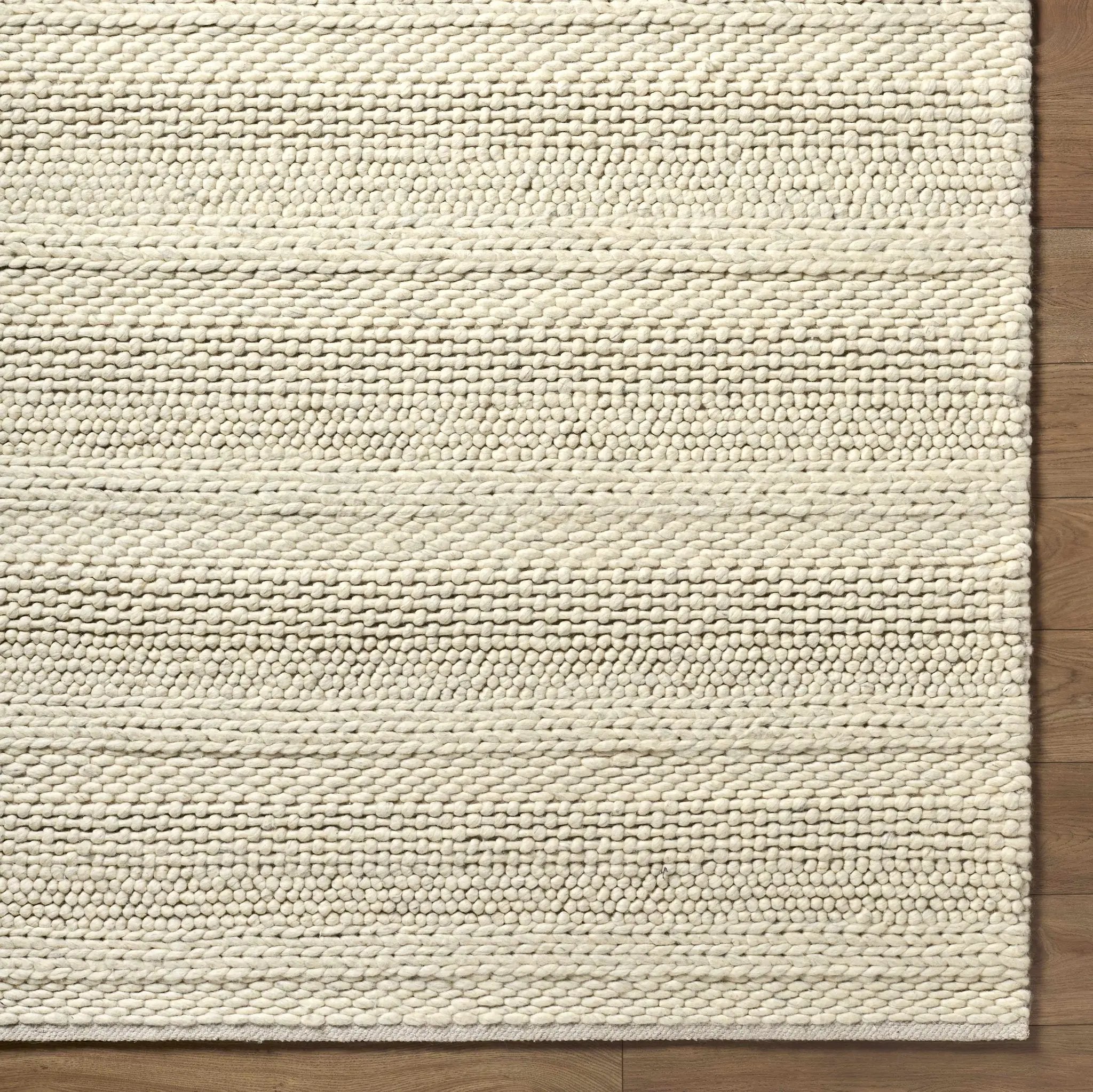 Clarke Beige Textured Wool Rug by Boutique Rugs
