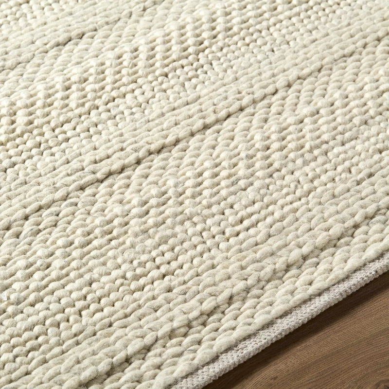 Clarke Beige Textured Wool Rug by Boutique Rugs