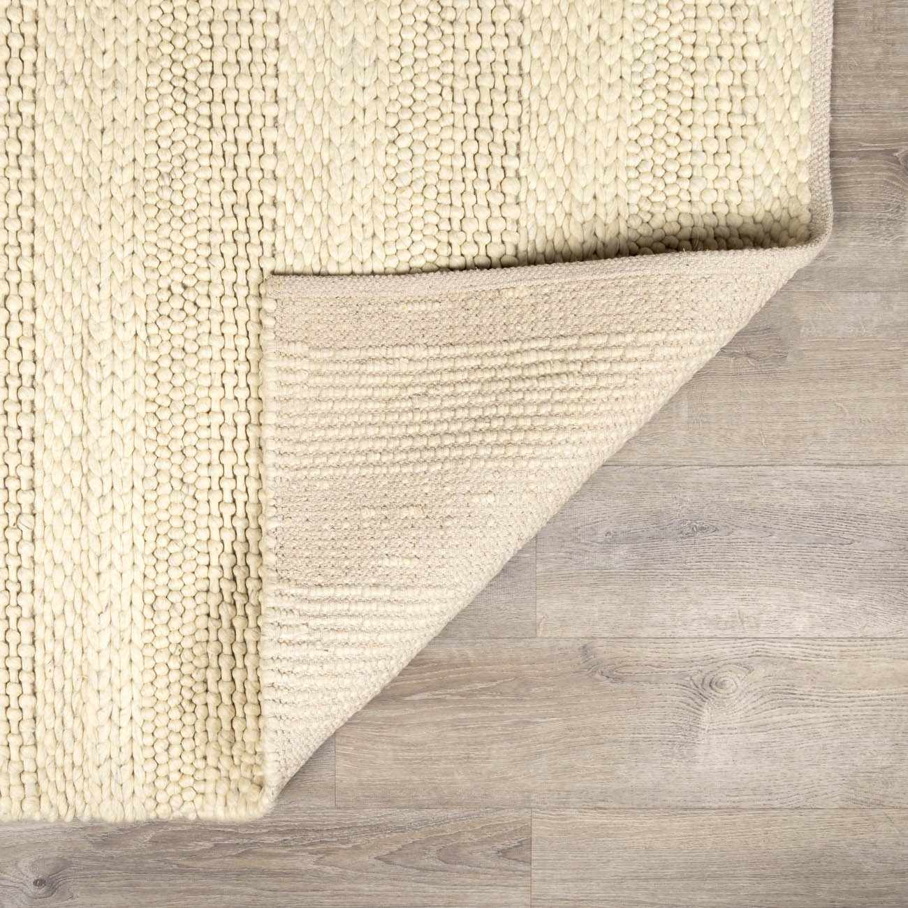 Clarke Beige Textured Wool Rug by Boutique Rugs