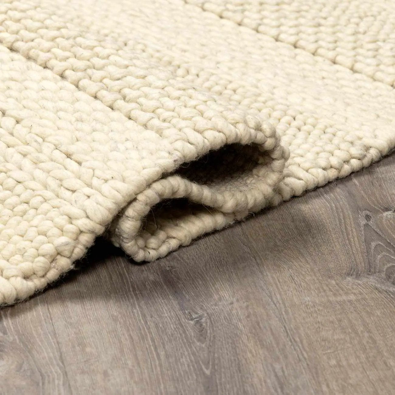 Clarke Beige Textured Wool Rug by Boutique Rugs