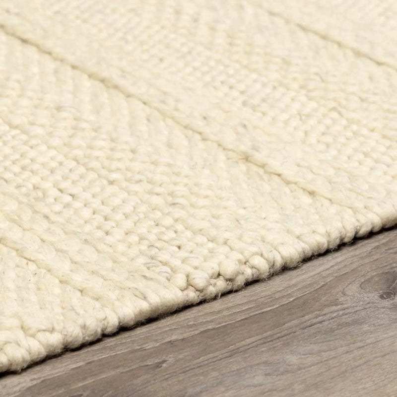 Clarke Beige Textured Wool Rug by Boutique Rugs