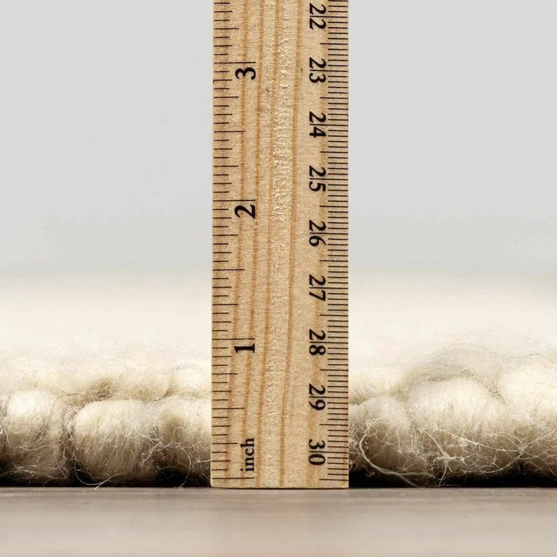 Clarke Beige Textured Wool Rug by Boutique Rugs