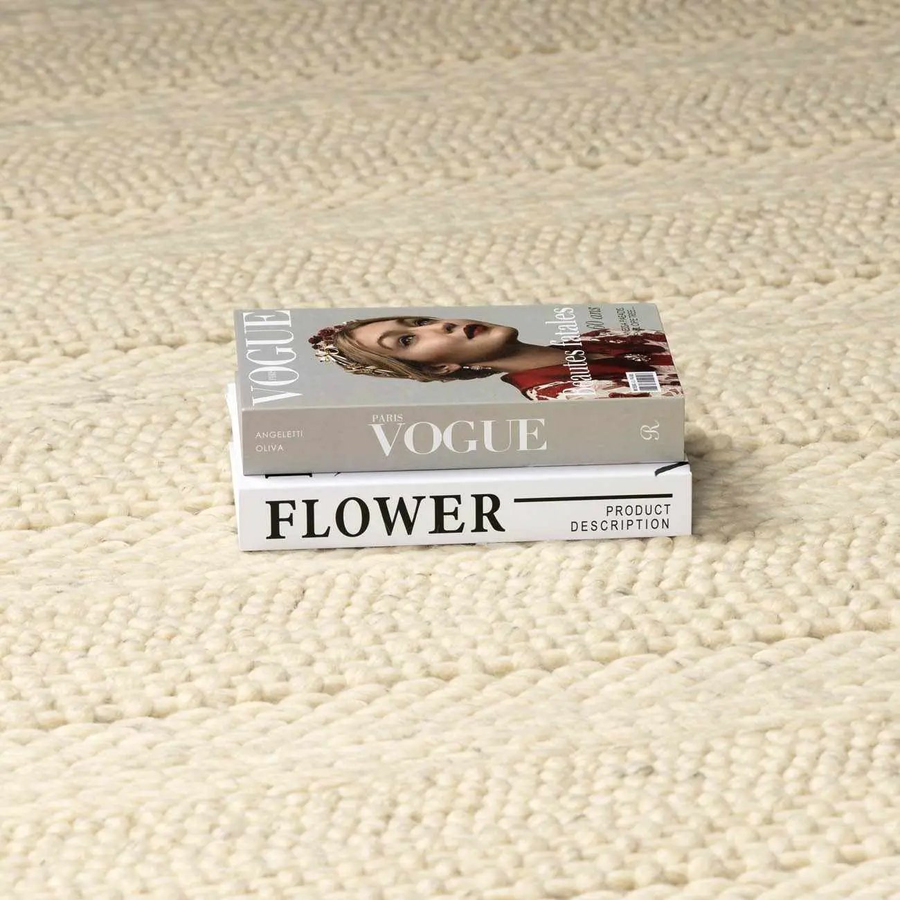 Clarke Beige Textured Wool Rug by Boutique Rugs