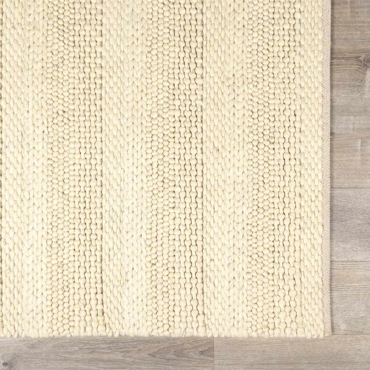 Clarke Beige Textured Wool Rug by Boutique Rugs