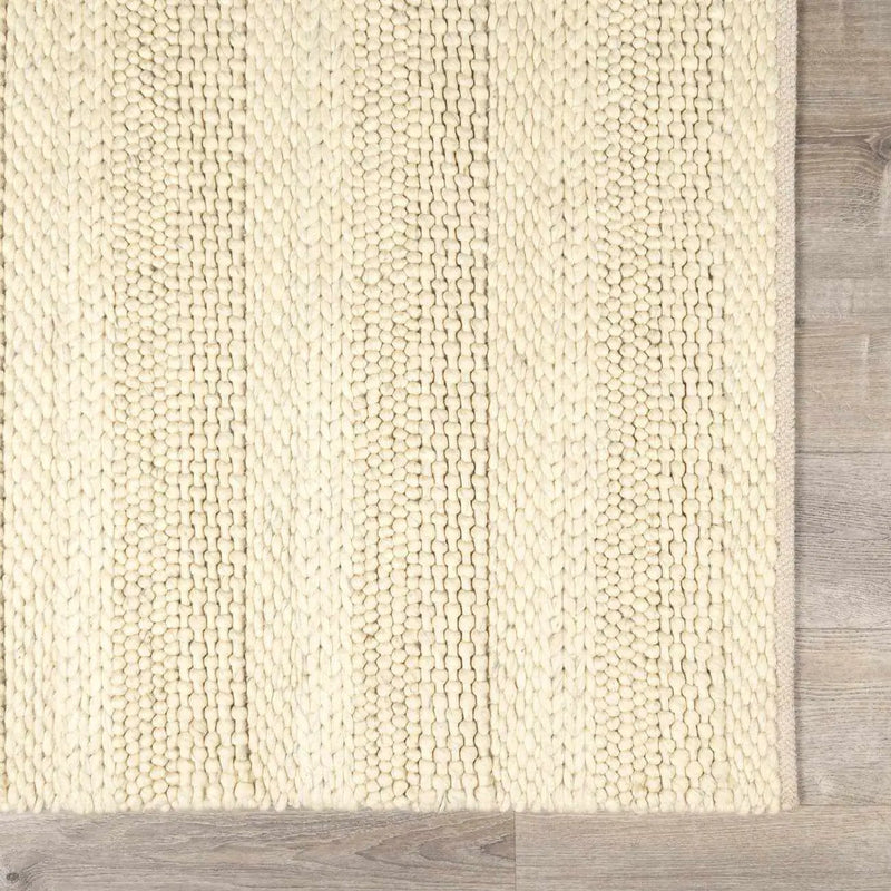 Clarke Beige Textured Wool Rug by Boutique Rugs