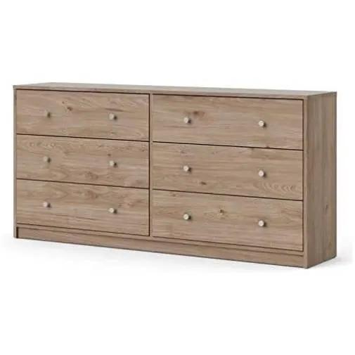 Farmhouse Contemporary 6 Drawer Double Dresser in Oak by HomePacific