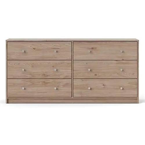 Farmhouse Contemporary 6 Drawer Double Dresser in Oak by HomePacific