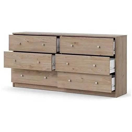 Farmhouse Contemporary 6 Drawer Double Dresser in Oak by HomePacific