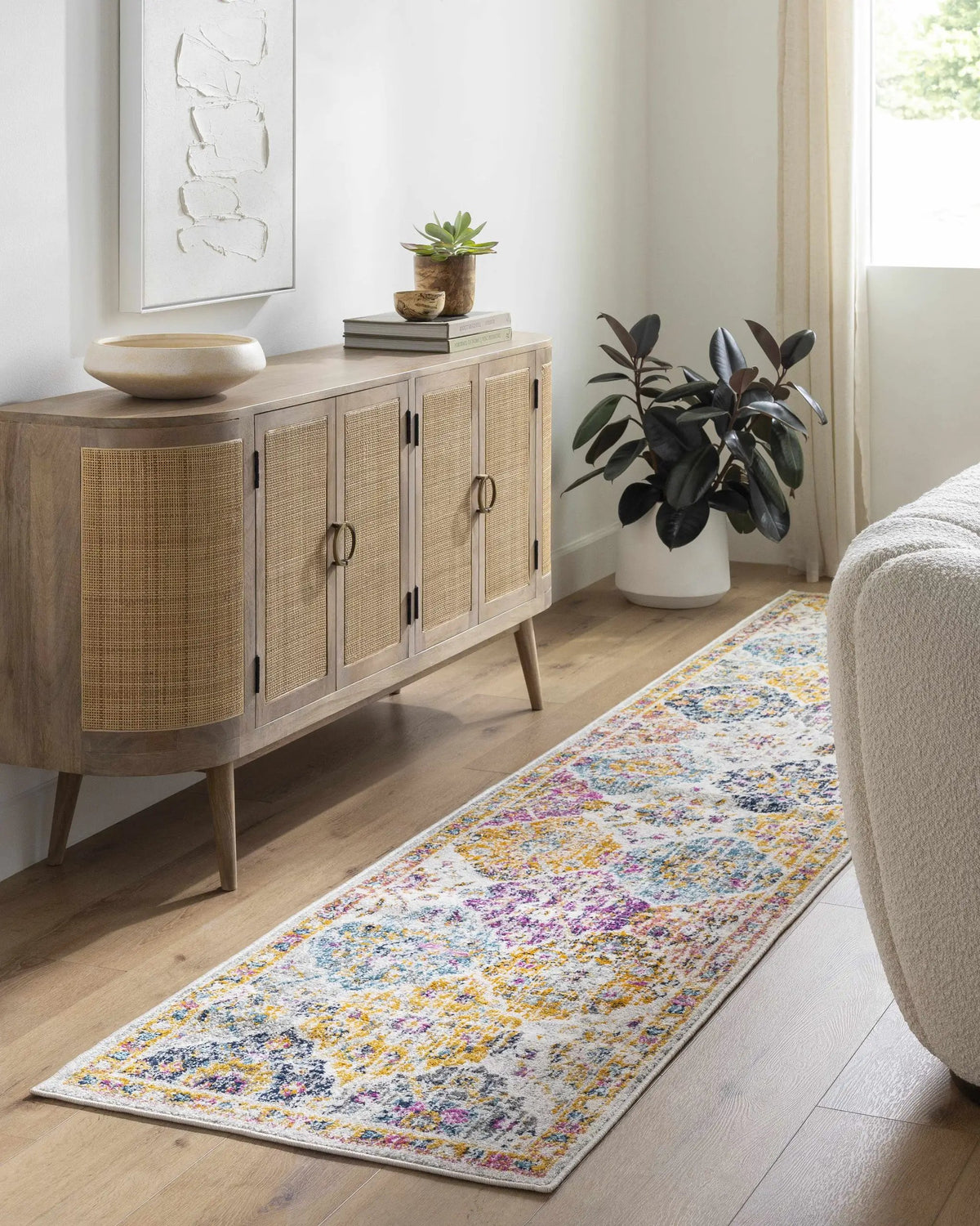 Custar Colorful Area Rug, installed in a room 3
