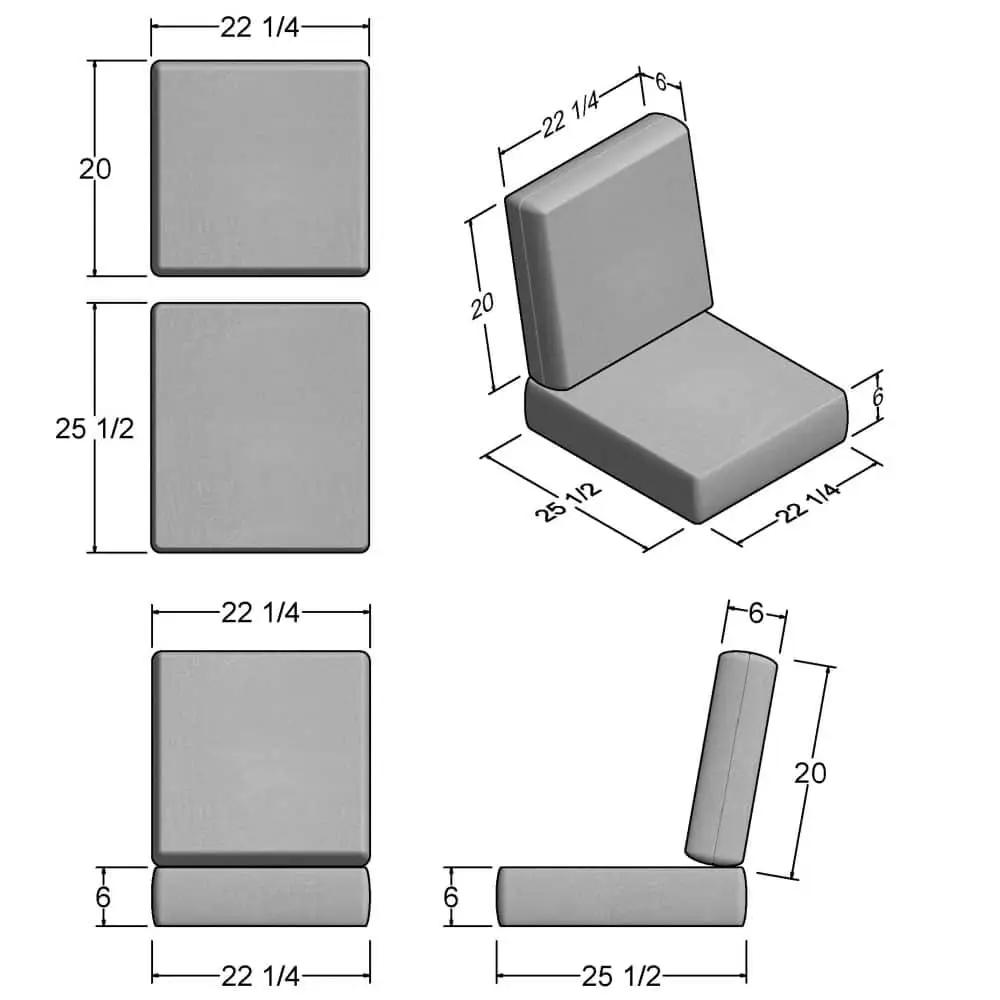 Outdoor-USA Seat and Back/Deep Seating Sofa/Loveseat Middle - Replacement Cushions by Outdoor-USA®
