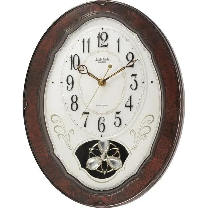Wood Frame Pendulum Wall Clock - Plays Melodies on the Hour by HomePacific