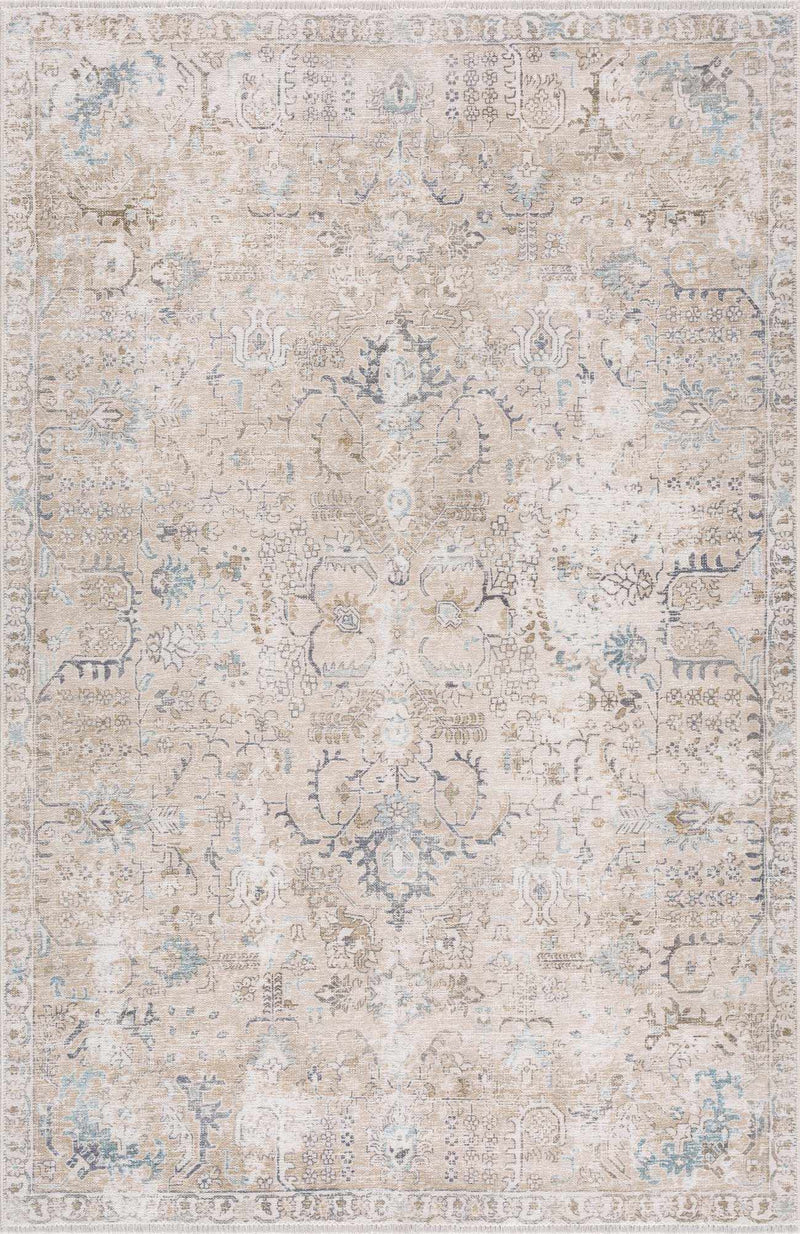 Beige Holi-4600 Washable Area Rug - Clearance by Boutique Rugs