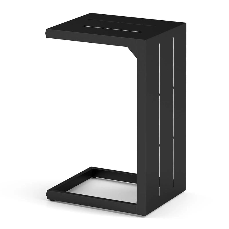 C-Shaped End Table Convertible Coffee Table with Adjustable Foot Pads-Black by DirectDeals