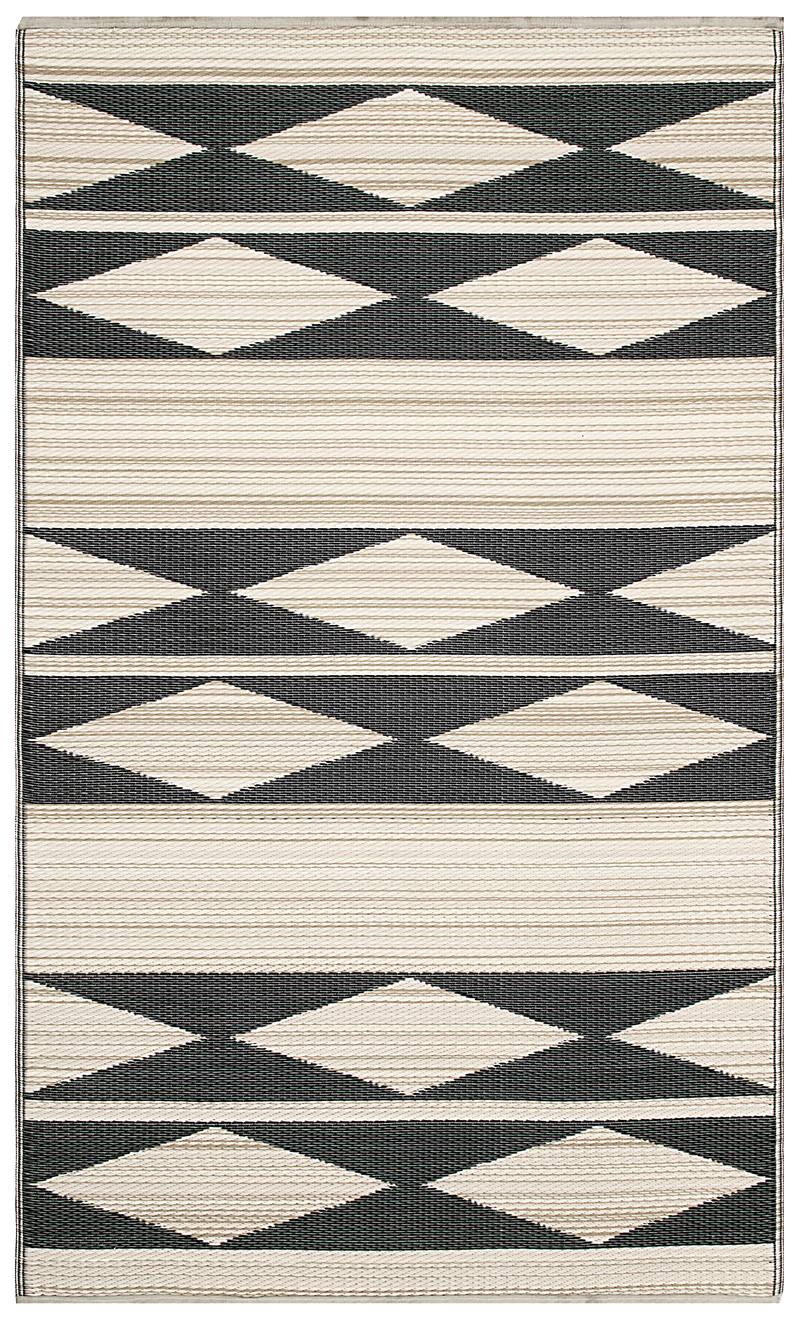 Cairo - Natural & Black Outdoor Rug for Patio by Fab Habitat