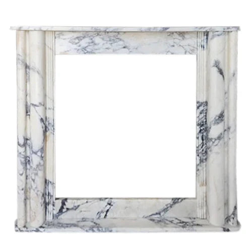 Calacatta Viola Marble Hand-carved Fireplace Mantel Polished (L)54" (H)45" (D)8" by GobekDesign