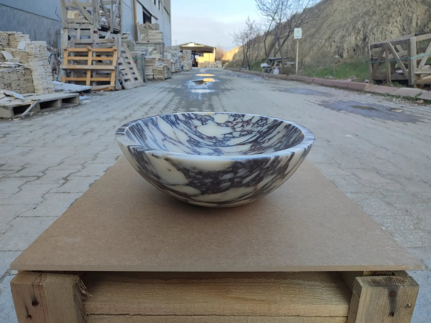 Calacatta Viola Marble Oval Above Vanity Bathroom Sink 14x18x5 by GobekDesign