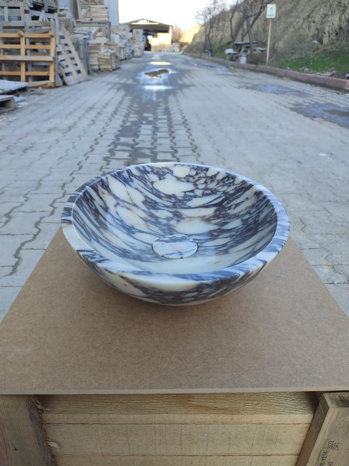 Calacatta Viola Marble Oval Above Vanity Bathroom Sink 14x18x5 by GobekDesign