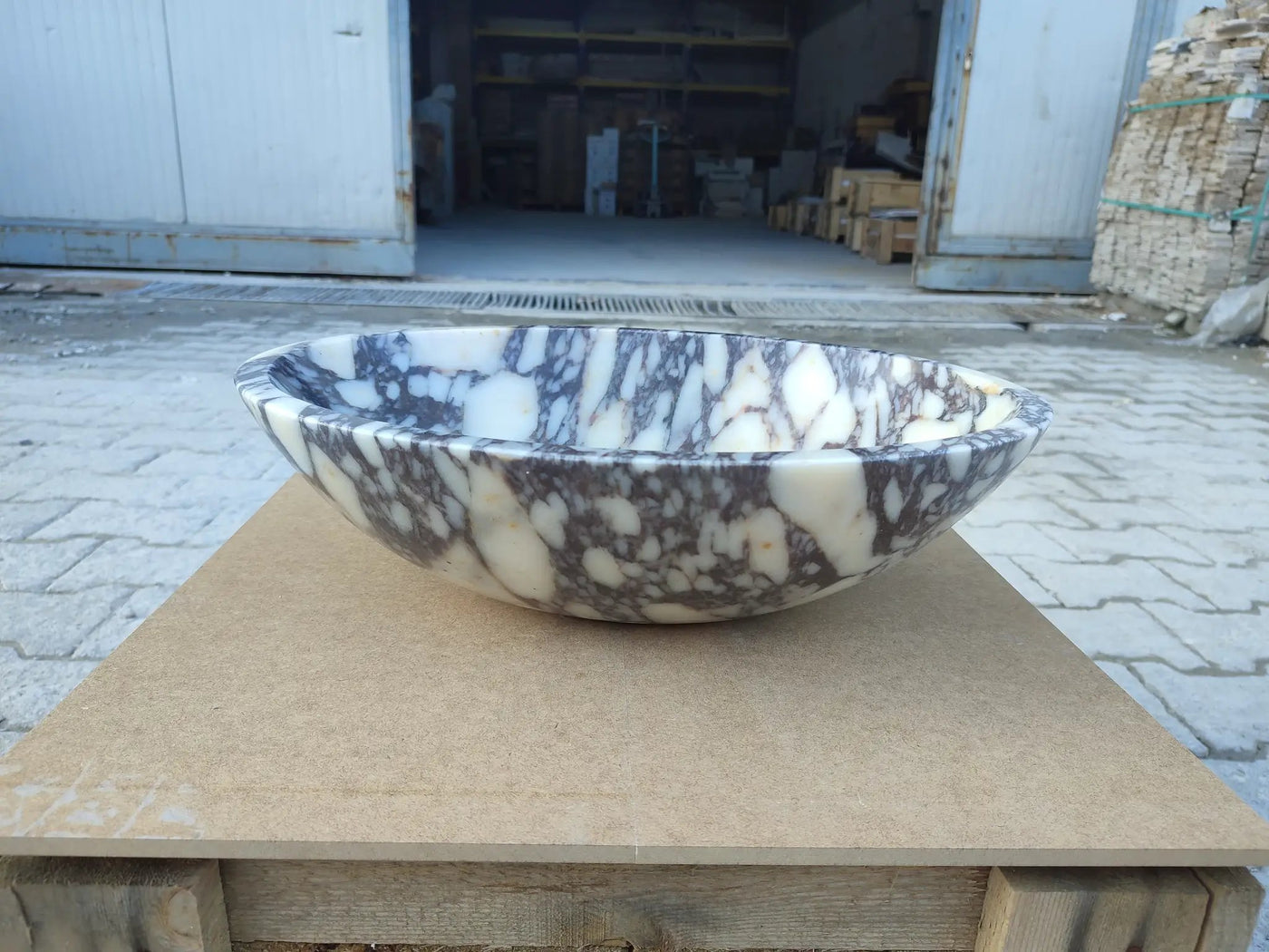 Calacatta Viola Marble Oval Above Vanity Bathroom Sink 14x18x5 by GobekDesign
