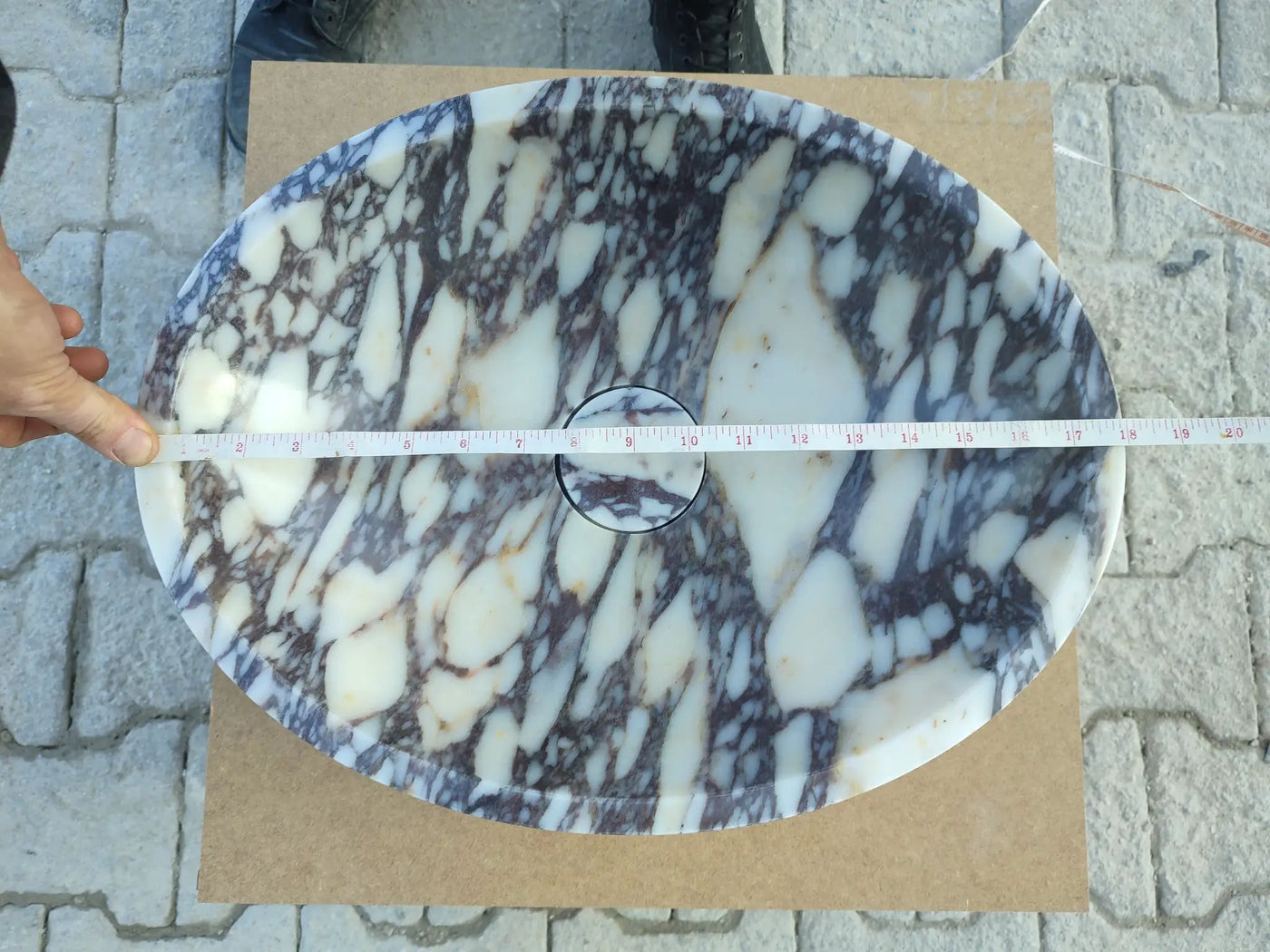 Calacatta Viola Marble Oval Above Vanity Bathroom Sink 14x18x5 by GobekDesign