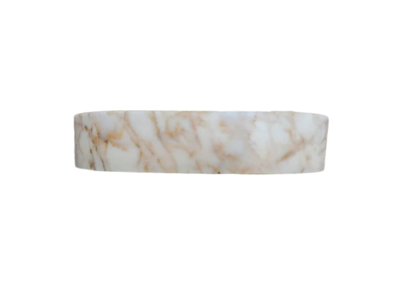 Calacatta Gold Marble Above-Vanity Oval Curved Sink Polished (W)16" (L)24" (H)5" by GobekDesign