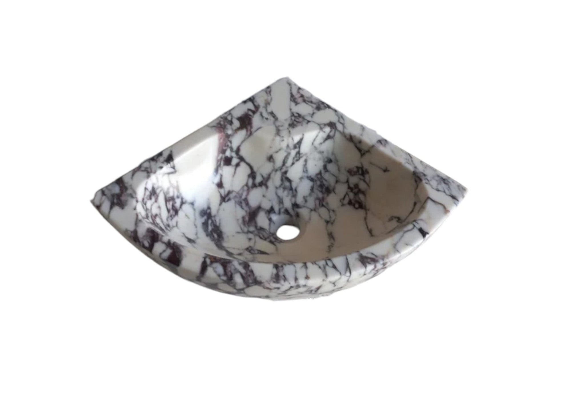 Calacatta Viola Marble Wall-Mount Bathroom Corner Vanity Sink (W)12" (L)12" (H)6" by GobekDesign
