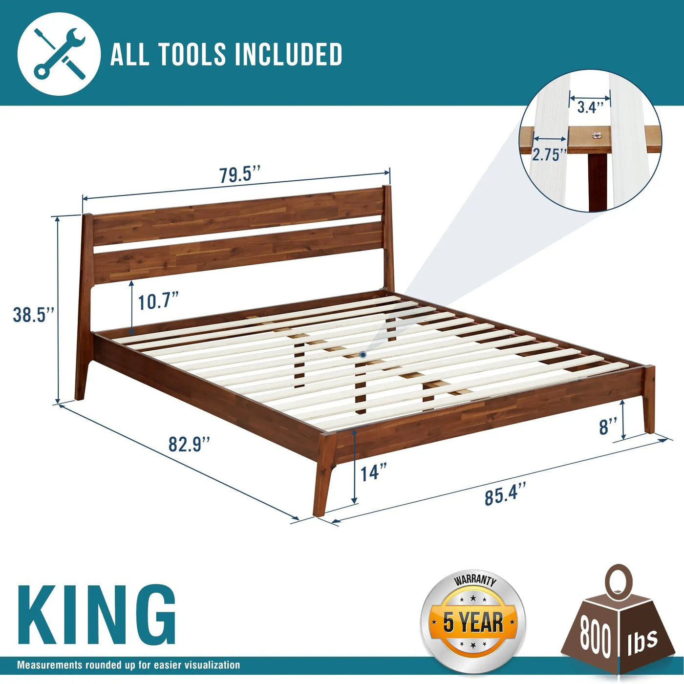 Callisto Solid Wood Bed Frame by Megsu